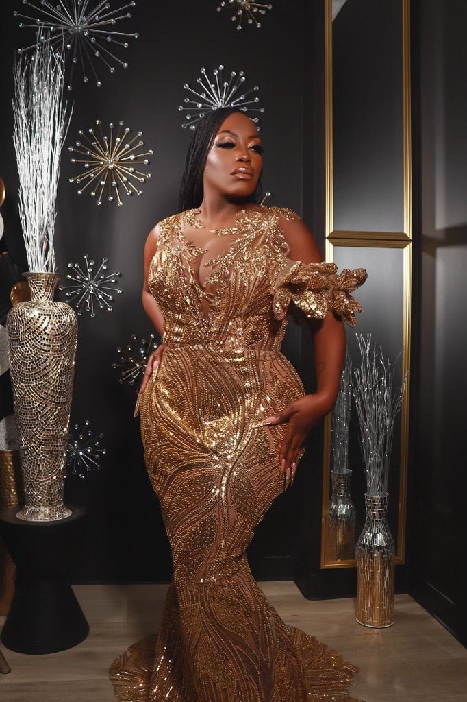 Cher Hooded Sequin Gown | Christian Omeshun