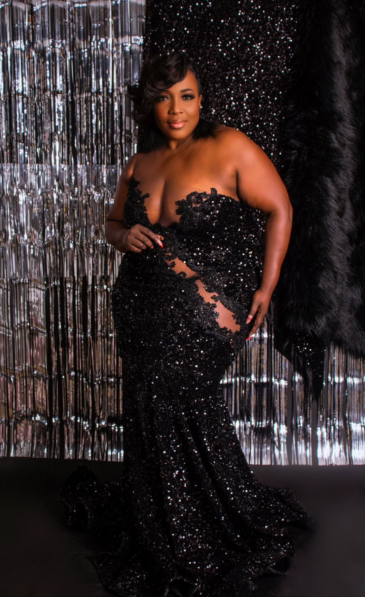 Cher Hooded Sequin Gown | Christian Omeshun